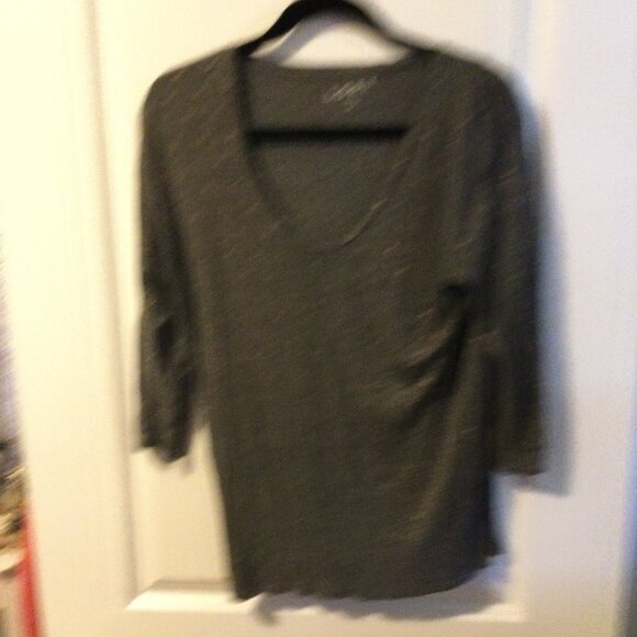 Grey & Rose Gold Polka Dot LOFT Top - Size Medium - Picture 3 of 5